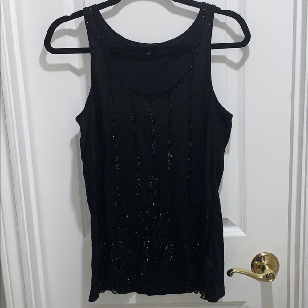 Black sequenced shirt